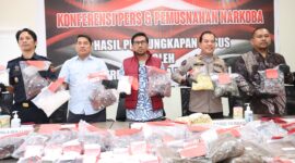 Barang bukti narkotika saat dilihatkan untuk dimusnahkan dalam jumpa pers di Polda Kepri, Kamis (3/9/2026). Foto: Humas Polda