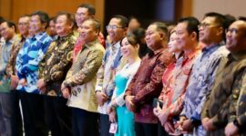 Amsakar saat menghadiri Singapore National Day Reception bersama Wakil Wali Kota Batam Li Claudia Chandra di Grand Ballroom Hotel Radisson, Sukajadi, Batam Kota, Kamis (3/9/2026) malam. Foto:Diskominfo Batam
