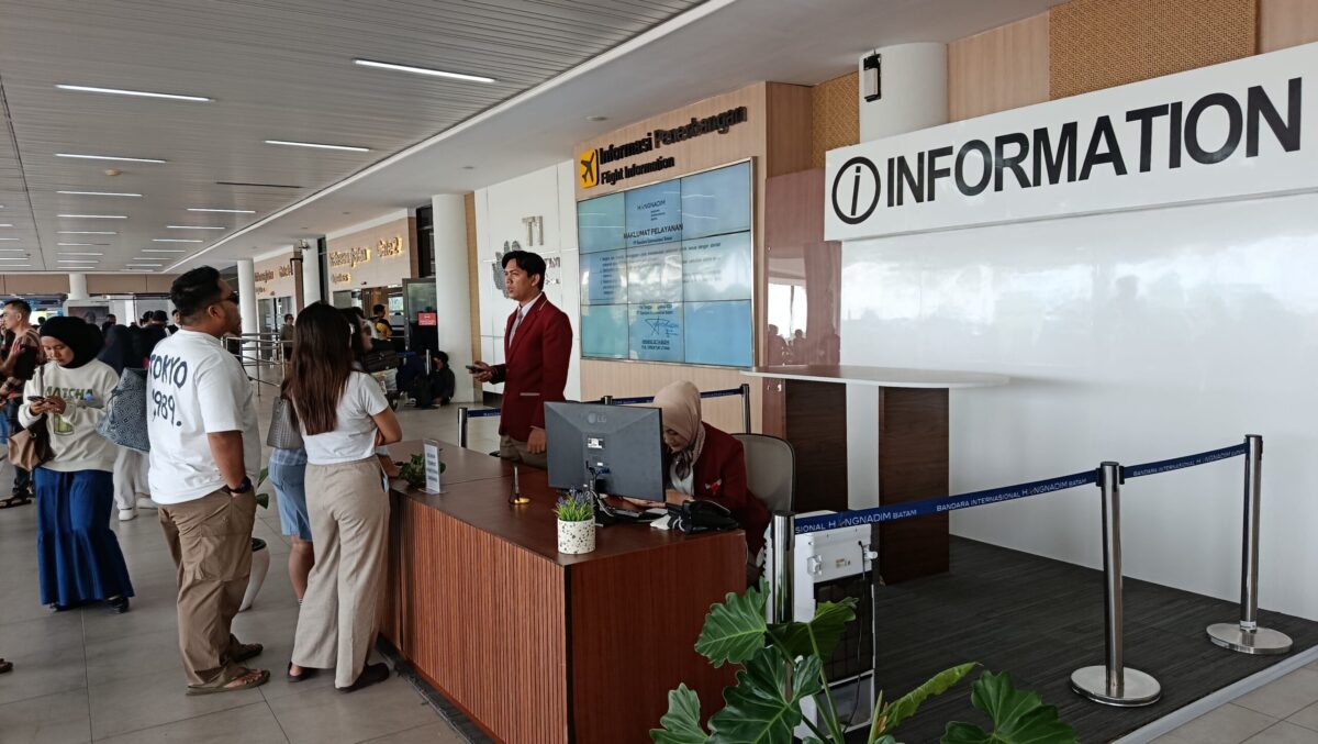 Papan informasi di Bandara Hang Nadim Batam, Minggu (6/9/2026). Foto:Istimewa