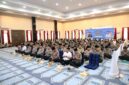 Ngaji Kebangsaan yang diikuti jajaran Polda Kepri bersama Kapolri dan ulama K.H. Ahmad Bahauddin Nursalim atau Gus Baha secara virtual dari Gedung Lancang Kuning (GLK) Polda Kepri, Sabtu (26/9/2026). Foto: Humas Polda Kepri