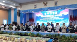 Bareskrim bersama Bea Cukai, Polda Kepri dan BNN konferensi pers ketamin 800 kg di Polda Kepri, Selasa (1/9/2026). Foto:Rega/matapedia