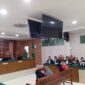 penasihat hukum kedua terdakwa, Utusan Sarumaha saat baca pledoi Terdakwa di PN Batam, Rabu (9/9/2026). Foto:Rega/matapedia