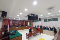 Sidang pembaca pledoi Terdakwa Wilson di Pengadilan Negeri Batam, Rabu (9/9/2026). Foto:Rega/matapedia