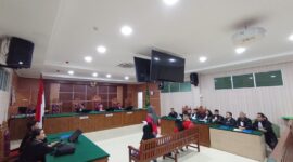 Sidang pembaca pledoi Terdakwa Wilson di Pengadilan Negeri Batam, Rabu (9/9/2026). Foto:Rega/matapedia