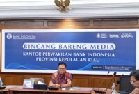 Kepala KPw BI Kepri, Rony Widijarto Purubaskoro saat berbincang bareng media, Selasa (15/9/2026). Foto:Rega/matapedia