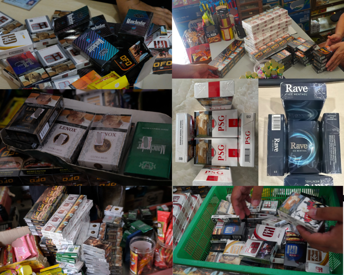 Sejumlah rokok tanpa pita cukai. Foto:Istimewa