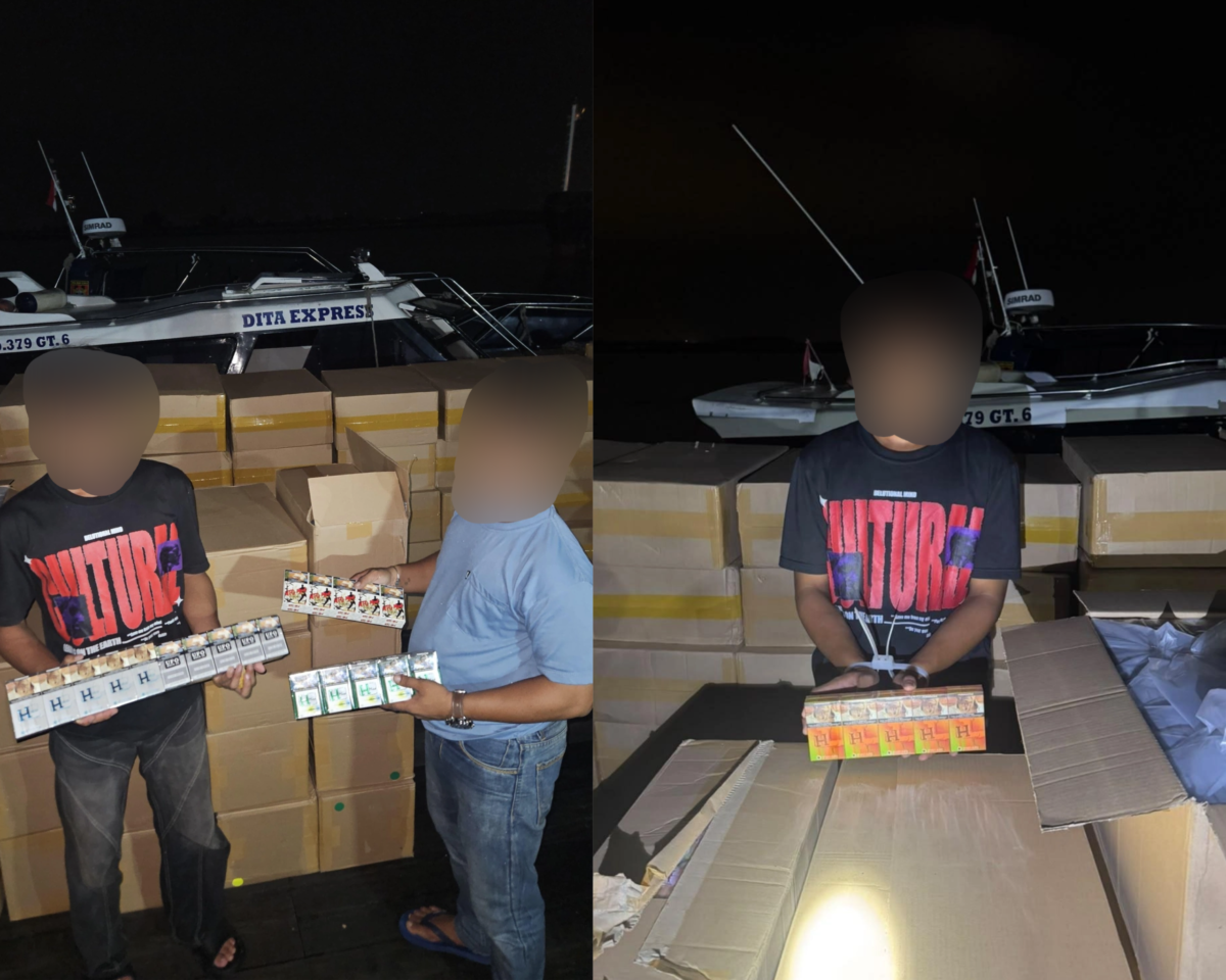 Bea Cukai Batam mengamankan 1.679.400 batang rokok tanpa pita cukai dari tiga penindakan yang melibatkan patroli laut dan sinergi dengan Ditpolairud Polda Kepulauan Riau. Foto:Istimewa