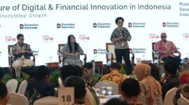 Direktur Enterprise & Business Service Telkom Veranita Yosephine saat menyampaikan paparan dalam sesi panel “The Future of AI in Indonesia” pada rangkaian Road to Danantara Technology Innovation Investment Forum (DTIIF) 2026 di Auditorium Wisma Danantara Indonesia, Jakarta, Kamis (8/10/2026). Foto:Telkom/matapedia