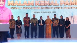 Suhendri dalam acara kenal pamit bersama Kabareskrim Polri Komjen Pol Asep Safrudin di Grand Ballroom Radisson Hotel, Batam, Jumat (9/10/2026). Foto:Humas Polda Kepri