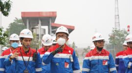 Wakil Direktur Utama I PT Pertamina Patra Niaga, Taufik Aditiyawarman, meninjau langsung Fuel Terminal (FT) Sei Siak, Pekanbaru, pada Rabu (14/10/2026). Foto:Istimewa