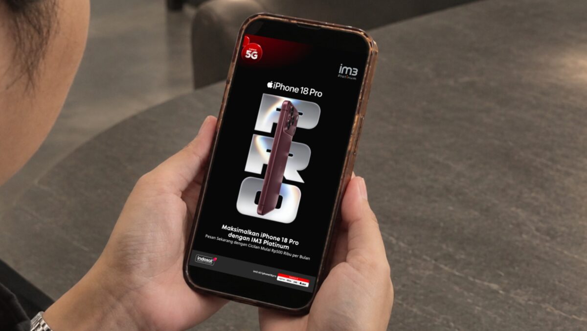 IM3 Platinum menghadirkan bundling iPhone 18 Pro dan Pro Max dengan kuota 175 GB per bulan, cicilan mulai Rp499 ribu, serta roaming gratis di 20 negara. Foto:Indosat