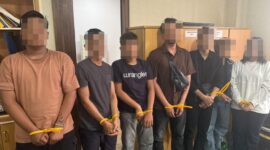 Para terduga pelaku saat diamankan polisi. Foto:Humas Polda Kepri